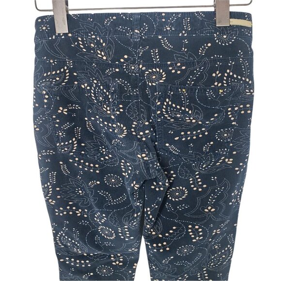 Anthropologie Pilcro And The Letterpress Serif Navy Blue Floral Corduroy Pants‎ - Picture 4 of 8